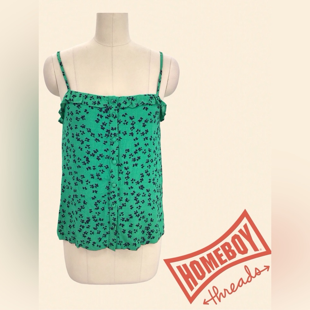 Grace & Mila Green Floral Women's Top Size S